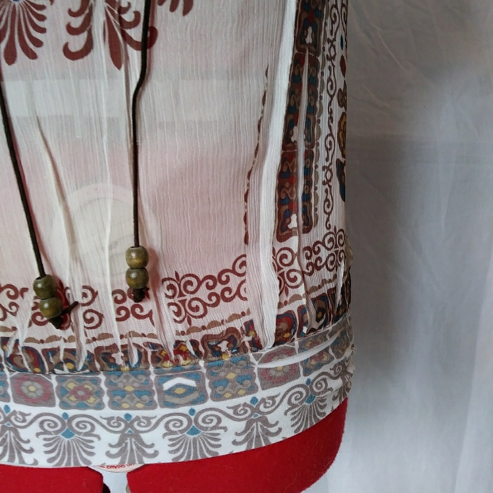 Hippie Gauzy Top, Dashiki Top, Boho Tee, bohemian - Picture 5 of 6